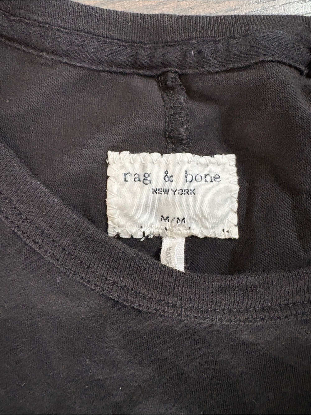 rag & bone Men's Black Long-Sleeve Crewneck Tee - Picture 2 of 3